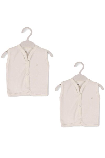 Havuç Luxury Compact Combed Cotton Baby Vest - Set of 2 with Snap Fasteners