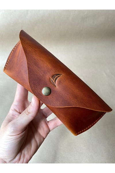 ALESTA LEATHER Handmade Genuine Leather Glasses Case
