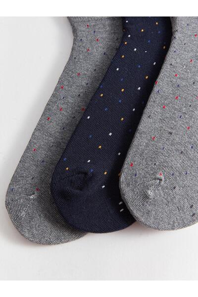 LC Waikiki Eco Patterned Men's Booties Socks - Set of 3