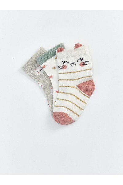 LC Waikiki Patterned Baby Girl Socks - Set of 3