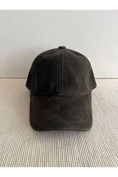 CosmoOutlet Unisex Khaki Hat - Real Nubuck, Adjustable Back