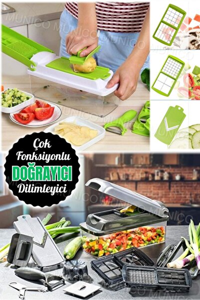 St Morritz 11 Parça Sebze Doğrama Kesici Çok Fonksiyonlu Gıda Sebze Soğan Kıy...