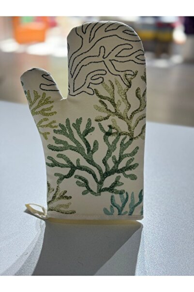 DÜŞLER EV TEKSTİLİ Mercan Desenli Fırın Eldiveni