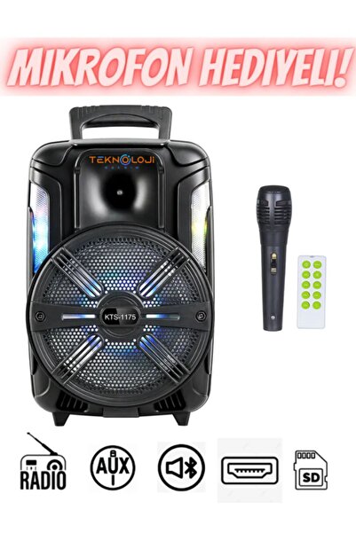 Teknoloji Gelsin Büyük Speaker Bluetooth Hoparlör Parti Karaoke Mikrofonlu Se...
