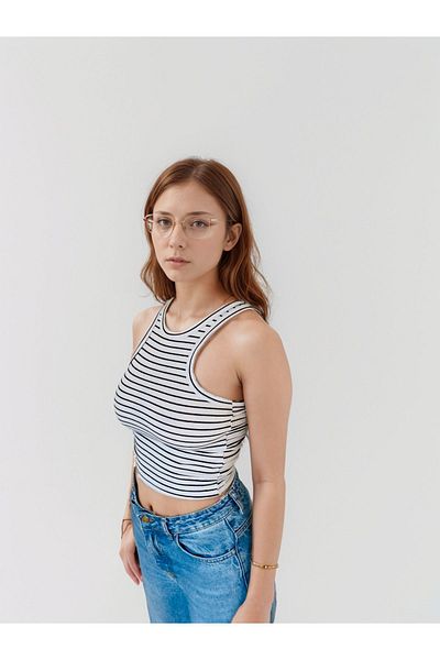 Bled RiBBed Crop Halter Neck Undershirt - Bustier