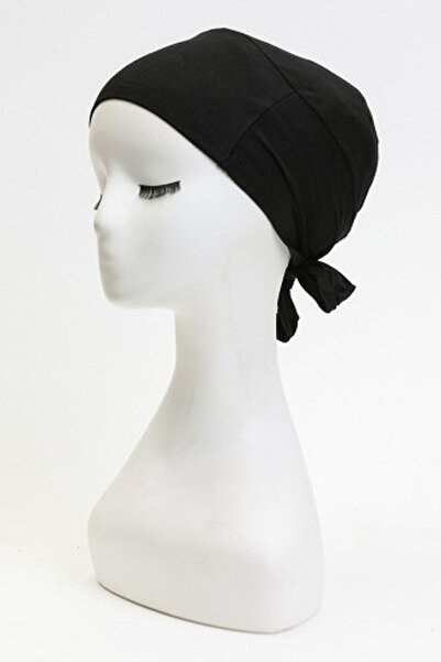 Kent Pazarı Penye Likralı İpli Düz Bone - Siyah ( 1 Adet )