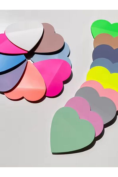 EZOSHOP Note postit transparente cu model de inimă - hârtie lipicioasă