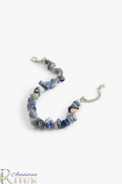 RİTON Unisex Adjustable Sodalite Bracelet - 100% Natural Broken Stone