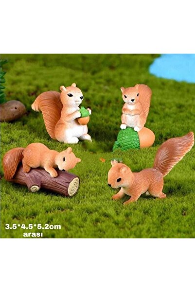 Squirrel 4-Piece Terrarium Object Terrarium Accessory Terrarium Ornament