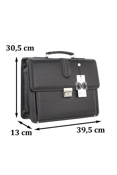 Case Club Black Briefcase With Lock Mechanism A4 Paper Compatible Shoulder Strap