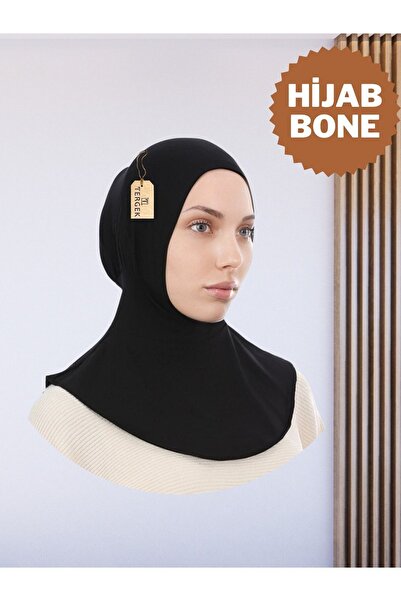 Tergek Hijab Boyunluklu Bone Ince Pratik Pamuklu Penye Tesettür Başörtü Eşarp...