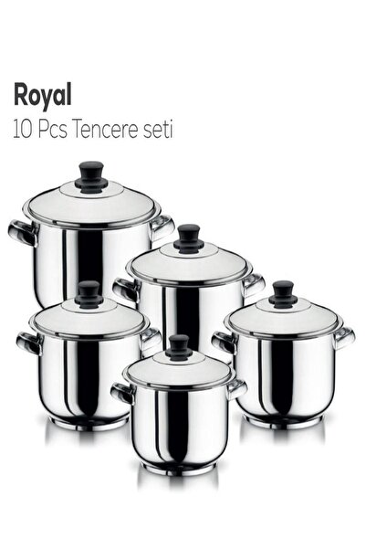 Ürün Evim Arian Royal 10 Prç Çelik Tencere Seti (16cm+18cm+20cm+22cm+24cm)