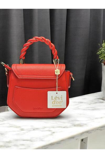 Levidor Faux Leather Special Colored Hand and Arm Bag - Shoulder Bag 930174 .KRMZ