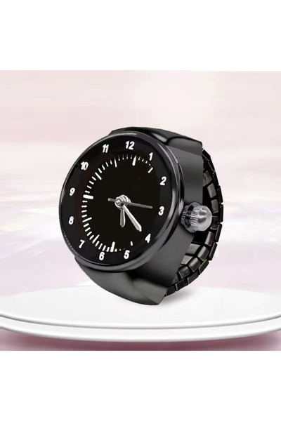 Bozhi Creative Vintage Punk Quartz Watch - Mini Elastic Strap, Black for Women and Men