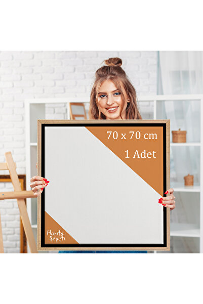 Harita Sepeti Gold Çerçeveli 70x70 cm Boş Tuval Tablo