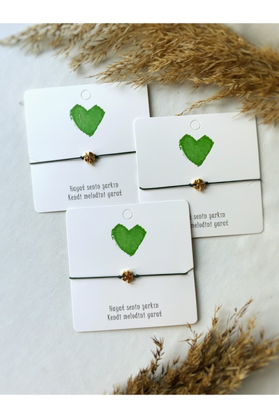 Atölye Merdiven 3lü Arkadaşlık bilekliği Seti Yonca Doğum günü / Nişan / Baby...