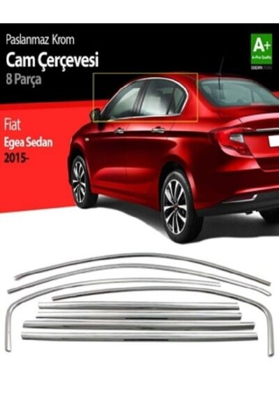 Dbc Online Egea Sedan Cam Çıta Çerçevesi Komple Set Krom Nikelaj 8 Parça 2017 2018 2019 2020 2021 2022 2023