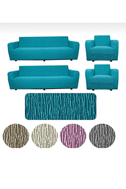 BEREN MADENCİLİK Gri Jakarlı Kumaş Laslikli Koltuk Kanepe Çekyat Kılıfı Örtü ...