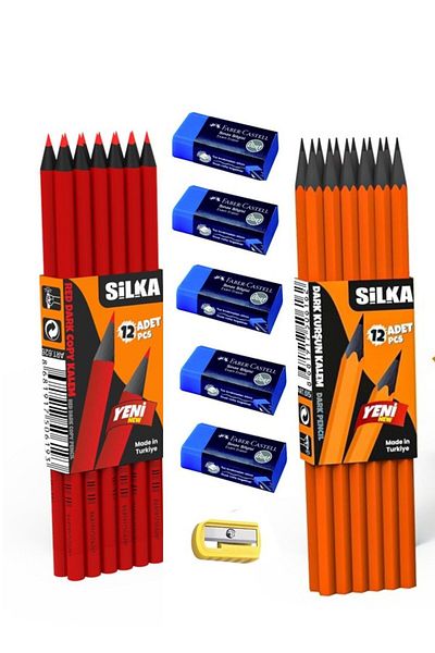 MLS KURUMSAL SilKa Stationery Set - BacK-to-school Set, LeaD anD ReD Copy Pens, Exam Eraser anD Pencil Sharpener