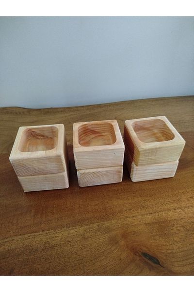 AR&MA WOOD 6-Piece Wooden Square Bowl - Snack Bowl and Nut Bowl