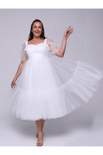 Asees Βραδινό φόρεμα από τούλι με λαιμόκοψη Karina Sweetheart