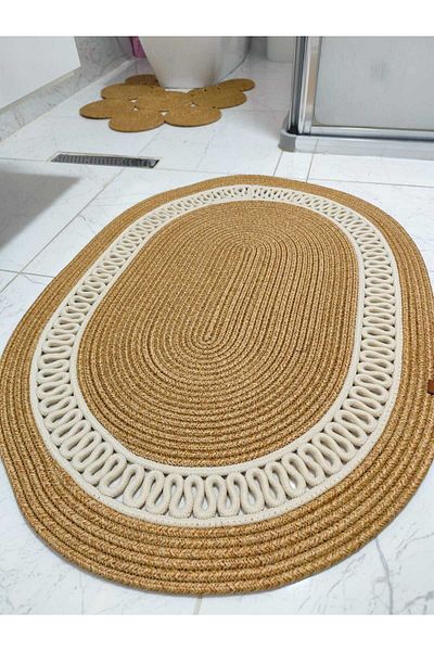 ModaCardin Jute Patterned Gift Hooded Bath and Balcony Mat