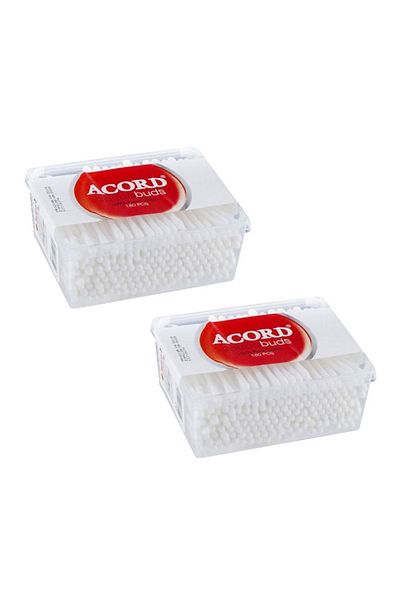 Acord Ear Sticks Cotton 180pcs Square 2pk
