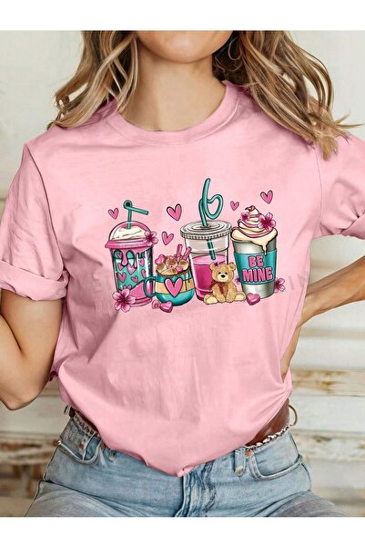 over head oh Tricou de damă oversize cu imprimeu Milkshake roz