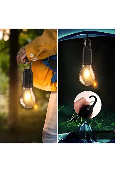 Alfa Life Marketing Askılı Kablosuz Şarj Edilebilir Led Ampul 3 Aydınlatma Modlu