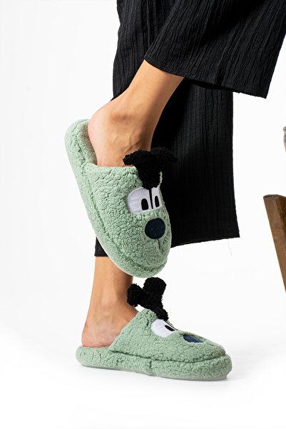 STOCON new Season Plush Dog Figure Silent Women's House Slippers