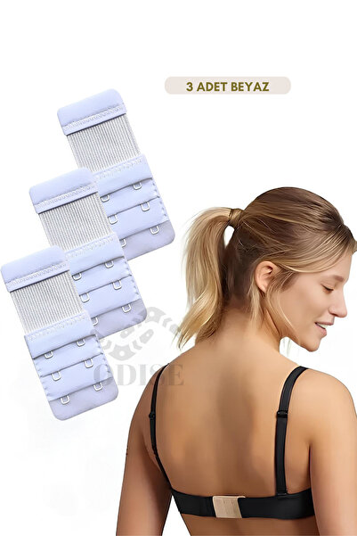 ODISE 3 τμχ Λευκό Χρώμα - Εξάρτημα επέκτασης ελαστικού σουτιέν με γάντζους 3x2