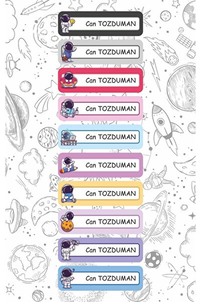 Foldart Astronot Temalı Defter Kitap Kalem Etiket Okul Etiketi Seti