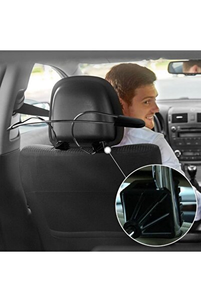 MeyZone Oto Araç Koltuk Arkası Araba Koltuk Elbise Askısı Metal Krom Askı