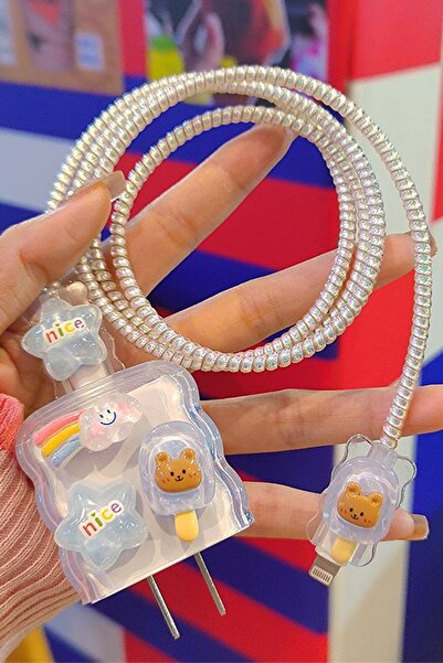 WANNACASE Iphone 18-20w Uyumlu Şarj Kablosu Başlığı Adaptörü Koruma Kablo Kor...