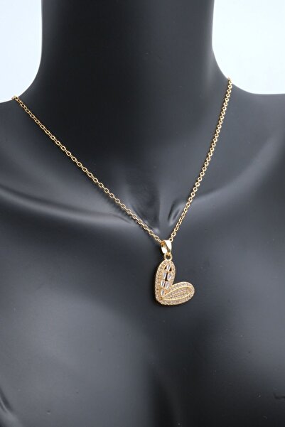 Chillin' Zircon Stone Antiallergic Steel Necklace - Heart Design