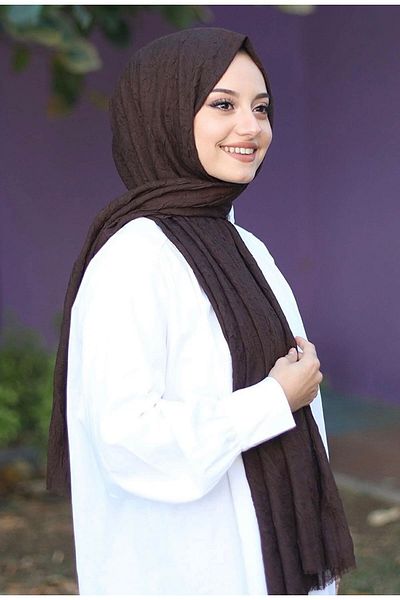 Mides scarf Μοντέλο σάλι Bamboo Kraş - Bitter Brown