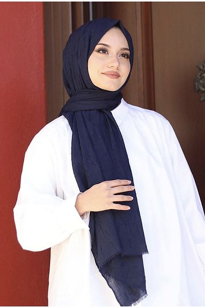 Mides scarf Bamboo Shawl Model - σκούρο μπλε