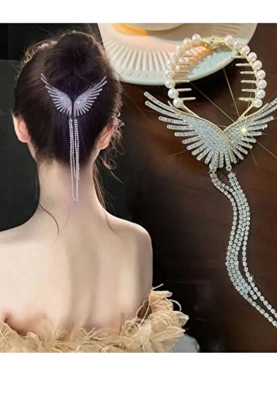 ella'nın çarşısı Agrafă pentru coc din metal auriu, stil nou, cu cristale, cu...