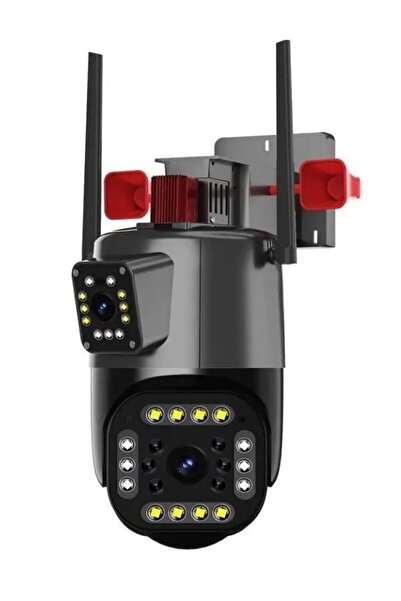 MATECHNO 2.4G FULL HD IP66 8X Zoom Wifi Akıllı Hareket Sensörlü Takip Sirenli Su Geçirmez Çift Lens İP Kamera