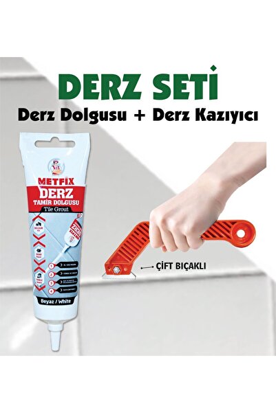 METFİX DERZ TAMİR SETİ BEYAZ (DERZ TAMİR DOLGUSU + KAZIYICI )