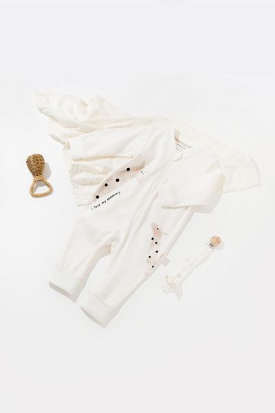 BabyCosy بذلة بسحاب من القطن العضوي 100% للأطفال وحديثي الولادة - Csy3043