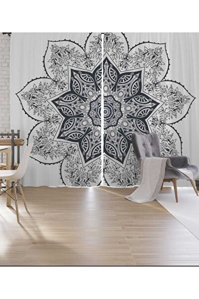 Elmas Dizayn 3d Dijital Baskı 140 Cm * 240 Çift Kanat 2 Adet Fon Perde Vintag...