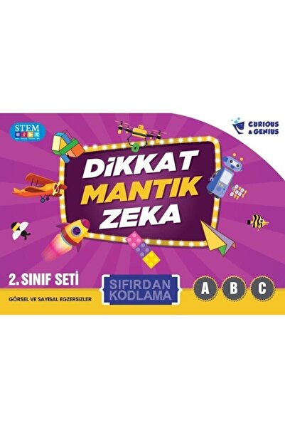 Curious&Genius 2. Sınıflar Için Sıfırdan Kodlama Seti 3 Kitap Dikkat Mantık Zeka