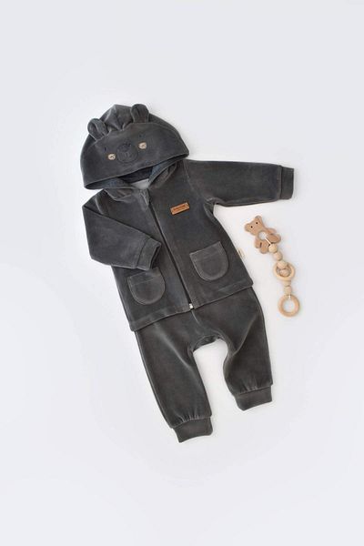 BabyCosy Set pantaloni din catifea cu glugă și cămașă cu mânecă lungă pentru bebeluși, seria pentru bebeluși și nou-născuți