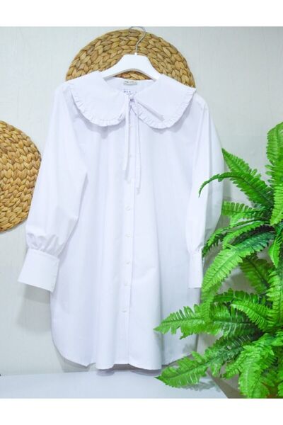 PNRSTİL Kadın Yakası Fırfırlı Gömlek