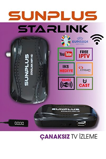 sunplus Starlink Çanaklı-çanaksız Dahili Wi-fi Full Hd Sinema Paketili Uydu Alıcısı