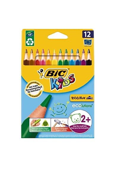 Bic تطور جامبو مثلث الطلاء الجاف 12 لون صندوق كرتوني (8297356)