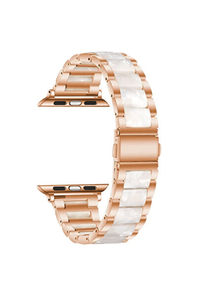 Quse Apple Watch 46mm/45mm/44mm & Series 1-3 42mm ile Uyumlu Seramik Metal Ko...