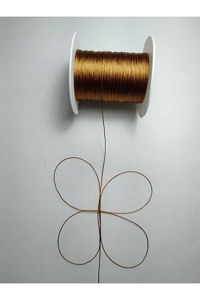 Eskişehir hobi sanat 0,5 mm 100 μέτρα κορδόνι χάντρες προσευχής Χρυσό καφέ χρώμα