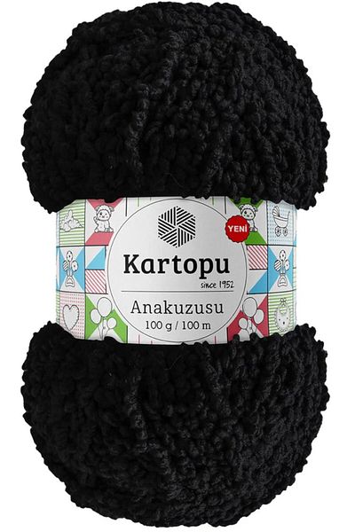 Kartopu Anakuzusu Μαύρο Πλεκτό Χειρός - 100% Πολυεστέρας, Σπάνι K940